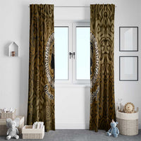Queen Nzinga Window Curtain Cowrie Crown Silhouette Royal Power - Wonder Print Shop