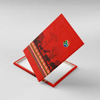 South Africa Wildlife Canvas Wall Art Tribal Pattern with National Flag and Safari Silhouettes