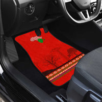 South Africa Wildlife Car Mats Tribal Pattern with National Flag and Safari Silhouettes