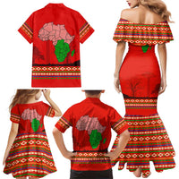 South Africa Wildlife Family Matching Mermaid Dress and Hawaiian Shirt Tribal Pattern with National Flag and Safari Silhouettes