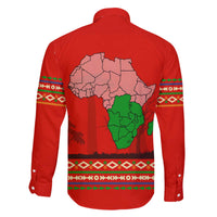 South Africa Wildlife Family Matching Off The Shoulder Long Sleeve Dress and Hawaiian Shirt Tribal Pattern with National Flag and Safari Silhouettes