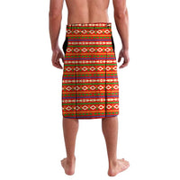 South Africa Wildlife Lavalava Tribal Pattern with National Flag and Safari Silhouettes