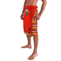 South Africa Wildlife Lavalava Tribal Pattern with National Flag and Safari Silhouettes