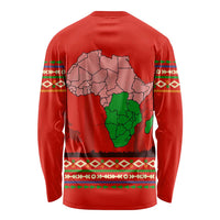 South Africa Wildlife Long Sleeve Shirt Tribal Pattern with National Flag and Safari Silhouettes