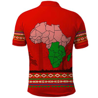 South Africa Wildlife Polo Shirt Tribal Pattern with National Flag and Safari Silhouettes