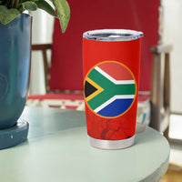 South Africa Wildlife Tumbler Cup Tribal Pattern with National Flag and Safari Silhouettes