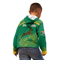 South Africa Springboks Kid Hoodie with Tribal Antelope Design and Floral Accents