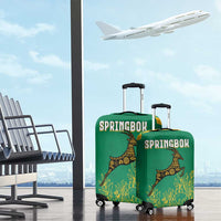 South Africa Springboks Luggage Cover with Tribal Antelope Design and Floral Accents