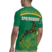 South Africa Springboks Rugby Jersey with Tribal Antelope Design and Floral Accents