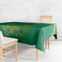 South Africa Springboks Tablecloth with Tribal Antelope Design and Floral Accents