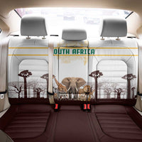 South Africa Wildlife Pride Back Car Seat Cover Big Five with National Flag and Protea Floral Accent
