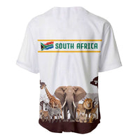 South Africa Wildlife Pride Baseball Jersey Big Five with National Flag and Protea Floral Accent
