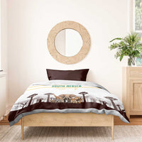 South Africa Wildlife Pride Bedding Set Big Five with National Flag and Protea Floral Accent