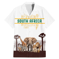 South Africa Wildlife Pride Family Matching Mermaid Dress and Hawaiian Shirt Big Five with National Flag and Protea Floral Accent