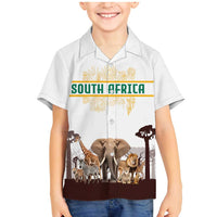 South Africa Wildlife Pride Family Matching Mermaid Dress and Hawaiian Shirt Big Five with National Flag and Protea Floral Accent