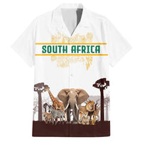 South Africa Wildlife Pride Family Matching Puletasi and Hawaiian Shirt Big Five with National Flag and Protea Floral Accent