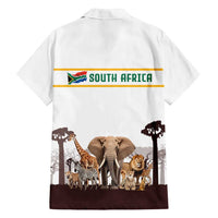 South Africa Wildlife Pride Family Matching Tank Maxi Dress and Hawaiian Shirt Big Five with National Flag and Protea Floral Accent