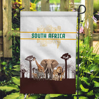 South Africa Wildlife Pride Garden Flag Big Five with National Flag and Protea Floral Accent