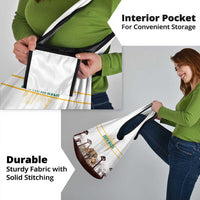 South Africa Wildlife Pride Grocery Bag Big Five with National Flag and Protea Floral Accent