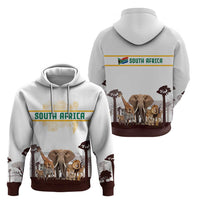 South Africa Wildlife Pride Hoodie Big Five with National Flag and Protea Floral Accent