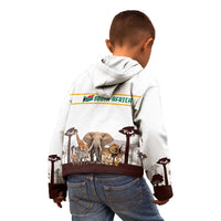 South Africa Wildlife Pride Kid Hoodie Big Five with National Flag and Protea Floral Accent