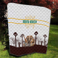 South Africa Wildlife Pride Quilt Big Five with National Flag and Protea Floral Accent