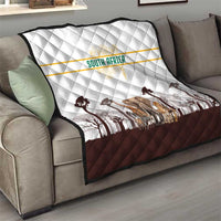 South Africa Wildlife Pride Quilt Big Five with National Flag and Protea Floral Accent