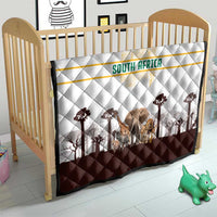 South Africa Wildlife Pride Quilt Big Five with National Flag and Protea Floral Accent