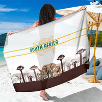 South Africa Wildlife Pride Sarong Big Five with National Flag and Protea Floral Accent