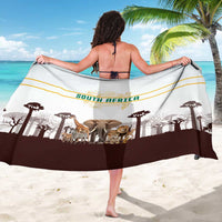 South Africa Wildlife Pride Sarong Big Five with National Flag and Protea Floral Accent