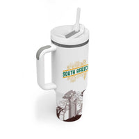 South Africa Wildlife Pride Tumbler With Handle Big Five with National Flag and Protea Floral Accent