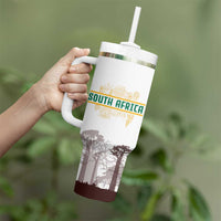 South Africa Wildlife Pride Tumbler With Handle Big Five with National Flag and Protea Floral Accent