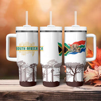 South Africa Wildlife Pride Tumbler With Handle Big Five with National Flag and Protea Floral Accent