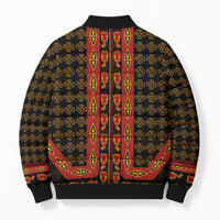Cameroon Toghu Heritage Bomber Puffer Jacket Traditional Bamenda Pattern In African