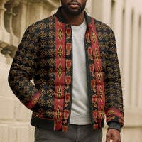 Cameroon Toghu Heritage Bomber Puffer Jacket Traditional Bamenda Pattern In African