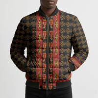 Cameroon Toghu Heritage Bomber Puffer Jacket Traditional Bamenda Pattern In African