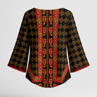 Cameroon Toghu Heritage Kimono Sleeve Blouse Traditional Bamenda Pattern In African