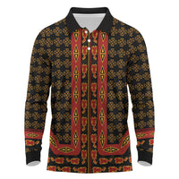 Cameroon Toghu Heritage Long Sleeve Polo Shirt Traditional Bamenda Pattern In African