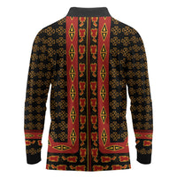 Cameroon Toghu Heritage Long Sleeve Polo Shirt Traditional Bamenda Pattern In African