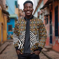 Cameroon Toghu Bamenda Bomber Jacket African Traditional Art