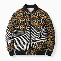 Cameroon Toghu Bamenda Bomber Puffer Jacket African Traditional Art