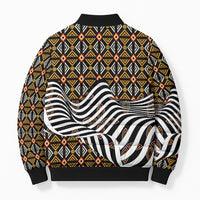 Cameroon Toghu Bamenda Bomber Puffer Jacket African Traditional Art