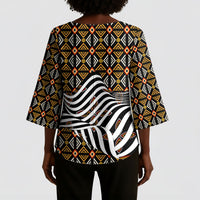 Cameroon Toghu Bamenda Kimono Sleeve Blouse African Traditional Art