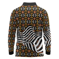 Cameroon Toghu Bamenda Long Sleeve Polo Shirt African Traditional Art