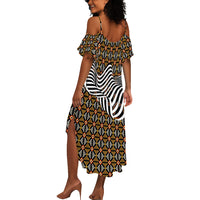 Cameroon Toghu Bamenda Summer Maxi Dress African Traditional Art