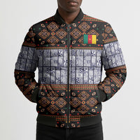 Cameroon Toghu Bomber Puffer Jacket Flag Coat Of Arms - Traditional Bamenda Art