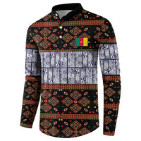 Cameroon Toghu Button Sweatshirt Flag Coat Of Arms - Traditional Bamenda Art