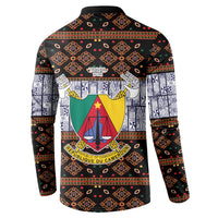 Cameroon Toghu Button Sweatshirt Flag Coat Of Arms - Traditional Bamenda Art
