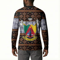 Cameroon Toghu Button Sweatshirt Flag Coat Of Arms - Traditional Bamenda Art