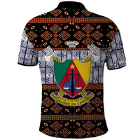 Cameroon Toghu Polo Shirt Flag Coat Of Arms - Traditional Bamenda Art